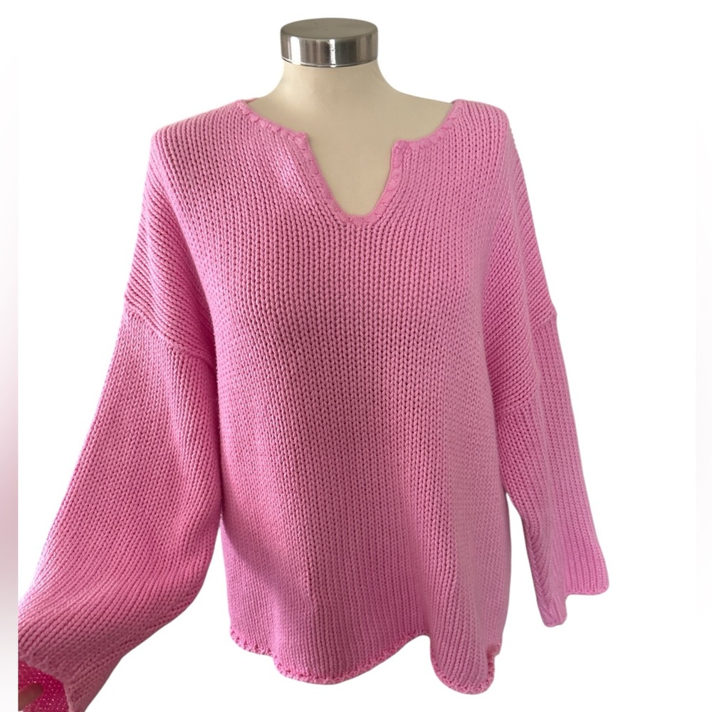 100% Cotton Made in USA Vintage Pink Knit Sweater